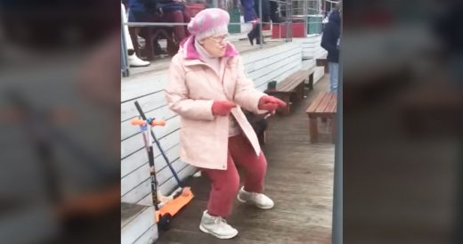 Grandma Busts Dance Moves At An Outdoor Concert