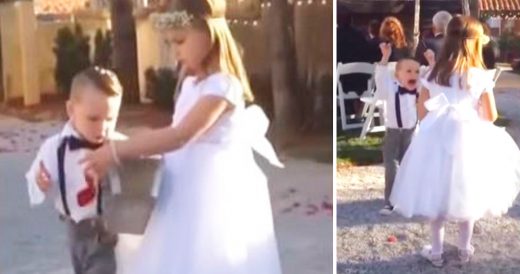 Little Boy Snatches Flower Girl’s Petals Down The Aisle