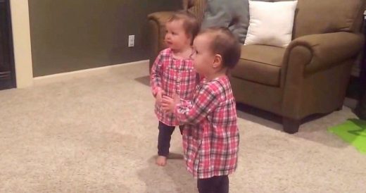 19-Month-Old Twins Dance Along To Dad’s Guitar