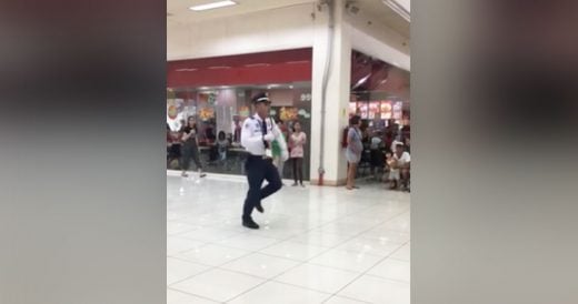 Cop Dances In The Middle Of Mall