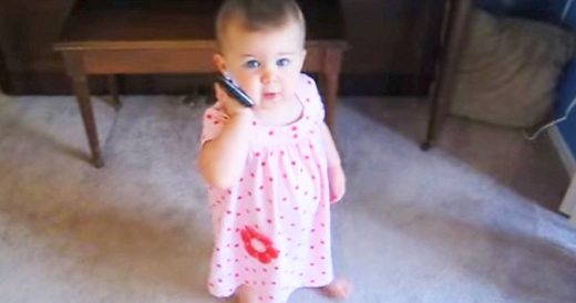 Dad Calls Baby Girl On The Phone And She Takes Over The Conversation