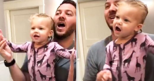 Mom Catches Dad And Daughter Singing Duet So She Sneaks In And Starts Recording