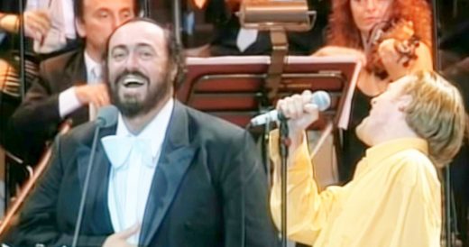 Bryan Adams Sings Italian Opera With Pavarotti Who Has A Hard Time Containing Hi...