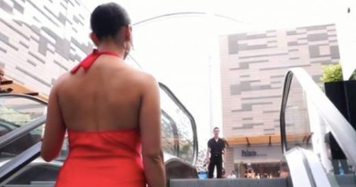 Woman On Escalator Bumps Into Man And They Jump Into A “Dirty Dancing” Perfo...