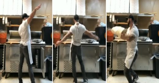 Shop Owner Shows Off Dance Moves While Whipping Up A Pizza