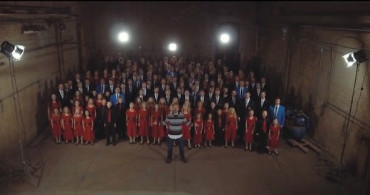 300 People Sing An Epic Rendition Of “Carol Of The Bells”