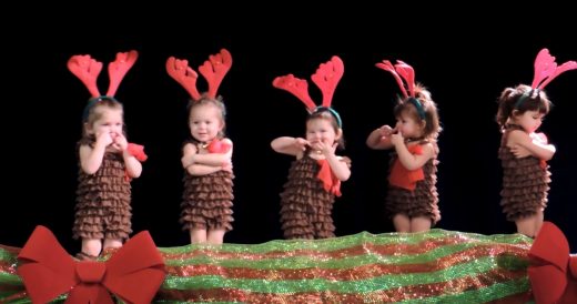 Tiny Dancers In Reindeer Costumes Impress The Audience With Their Christmas Danc...