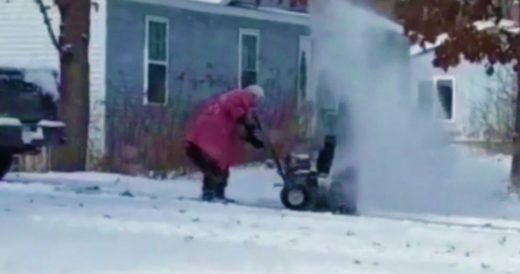 82-Year-Old Grandma Uses Snowblower And The Video Is Firing Up The Internet