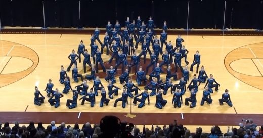 Dozens Of High School Dancers Put On A Spectacular High Kick Routine