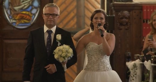 Bride Sings Down The Aisle, But When Dad Joins In Guests Can’t Hold Back Tears