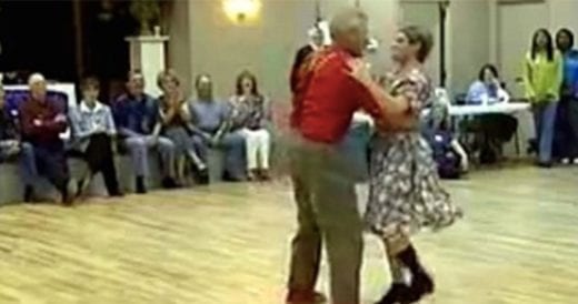 Elderly Couple Performs Silly Swing Dance And Leaves Their Audience Roaring With...