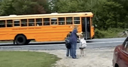 Dad Says Bye To Kids On 1st Day Of School Before Jumping And Screaming For Joy