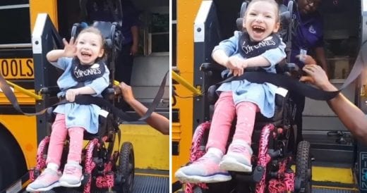 6-Year-Old Girl With Cerebral Palsy Is Absolutely Delighted On Her First Day Of ...