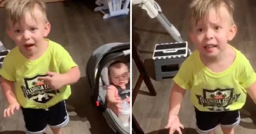 Two-Year-Old Throws Tantrum When Mom Forgets To Kiss Him Goodbye