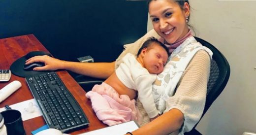 New Mom Has The Opportunity To Take Her Baby To Work After Maternity Leave Ends