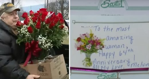 82-Year-Old Man Still Gives Flowers To Wife For Their Anniversary After 64 Years...