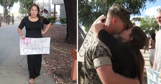 Wife Goes Into Labor Right When Her Soldier Husband Arrives Home From Overseas