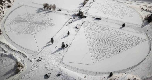 Man Walks For Hours To Create Detailed Drawings In The Snow