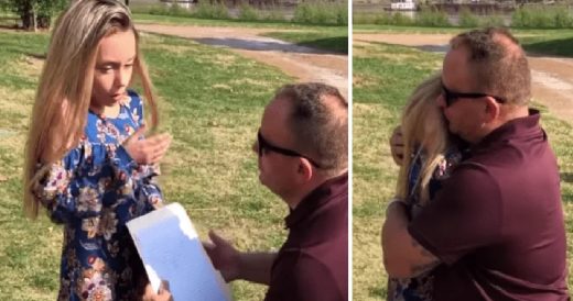 Girl Can’t Contain Herself When Her Stepfather Gets Down On One Knee With Adop...