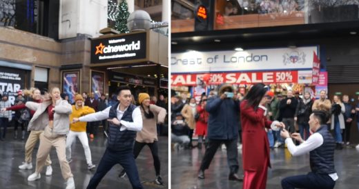 Man Tells Girlfriend They’re Going Out To Eat, Then He Joins Flash Mob To Prop...