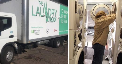 Non-Profit Is Operating Laundry Truck And Hot Shower Truck For Homeless