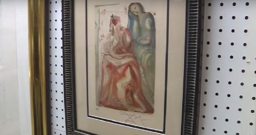 Thrift Store Volunteer Notices Art That Ends Up Being A Rare Salvador Dali Woodc...