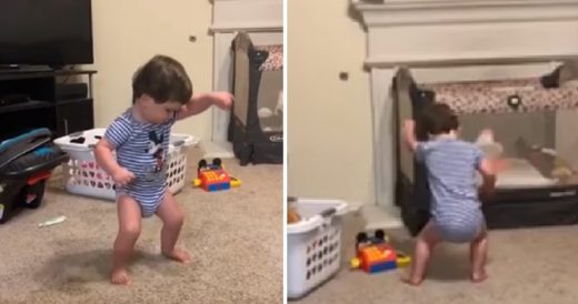 Baby Boy Breaks Out In Humorous Dance Challenge Shortly After Learning How To Wa...