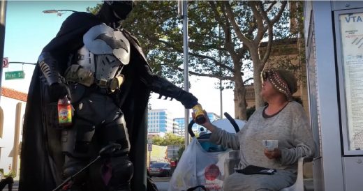 19-Year-Old Man Dressed Up As Batman Helps Donate To The Homeless