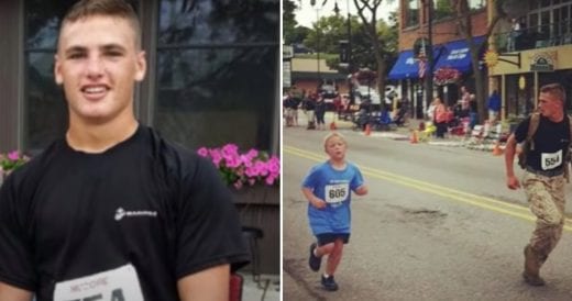 Marine Lets Himself Slow Down And Lose The 5K Marathon To Help Young Boy Finish