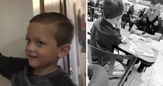 Mom Gets Emotional After Seeing Her Son Sit Down To Join A Cop During Lunch