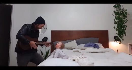 Precious Baby Dances While Her Loving Dad Plays Guitar For Her