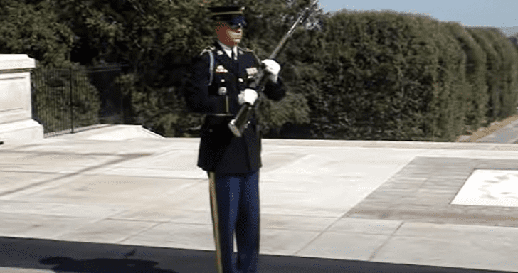 Marching Guard Orders Laughing Men To Pay Respect During A Memorial