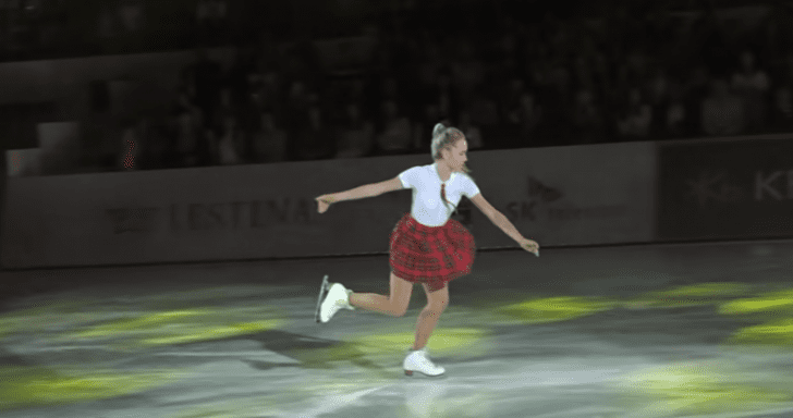 Ice Skating School Girl Performs Stunning Choreography At Competition