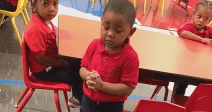 Genuine 3-Year-Old Boy Leads His Class In Prayer