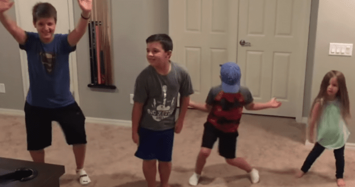 3 Brothers Join Their Sister In A Playful Family Dance