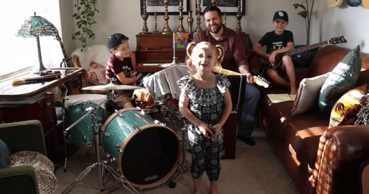 Musician Dad Is Joined By His Talented Kids For Beatles Cover