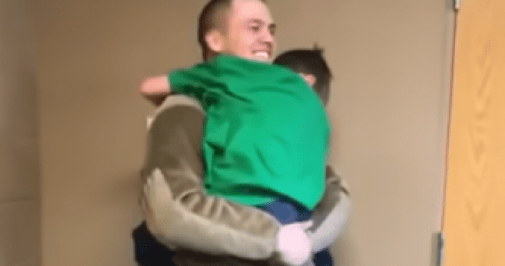 Returning Soldier Reunites With Little Brother During His Art Class