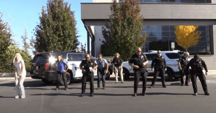 Police Dog Joins His Officers In A “Git Up” Challenge