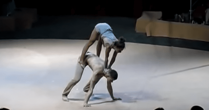 Acrobatic Duo Impresses The Crowd Halfway Into Their Performance