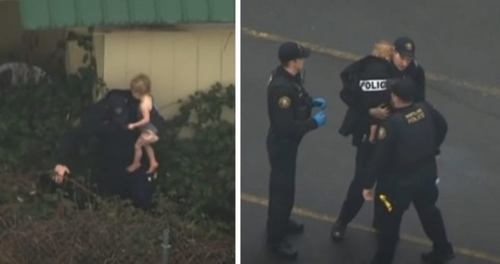 Missing Little Boy Immediately Clings To Police Officer Who Found Him