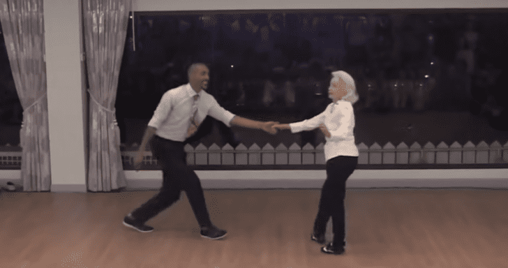 Grandma Enjoys Her 90th Birthday As Young Men Line Up to Dance With Her