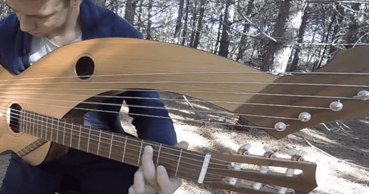 Man Plays “Sound of Silence” On 18-String Harp Guitar