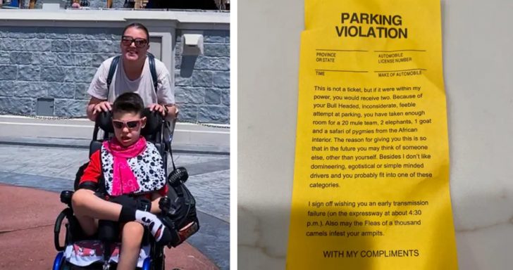 Mother With Son In Wheelchair Gets Vicious Parking Note