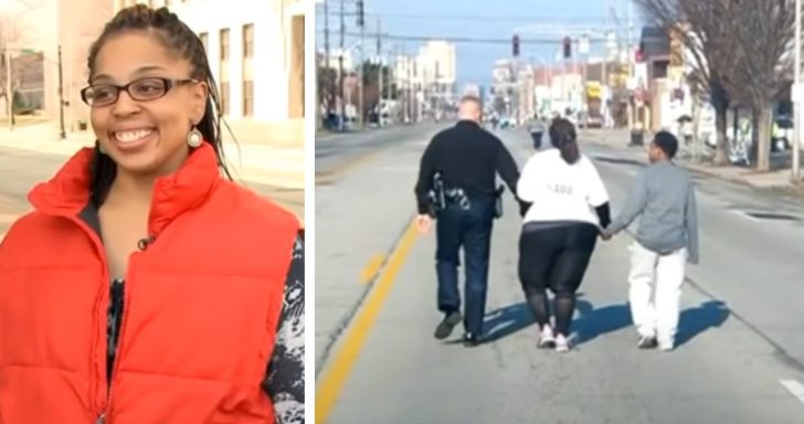 Mom Struggling To Finish Marathon Gets Escorted By Cop