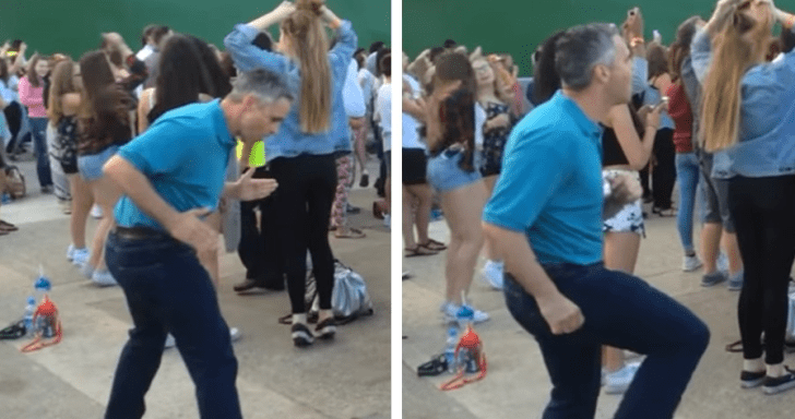 Dancing Dad Showcases His Moves At A Concert