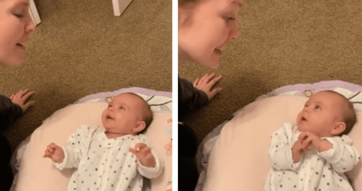 3-Month-Old Baby Sings With Her Mom