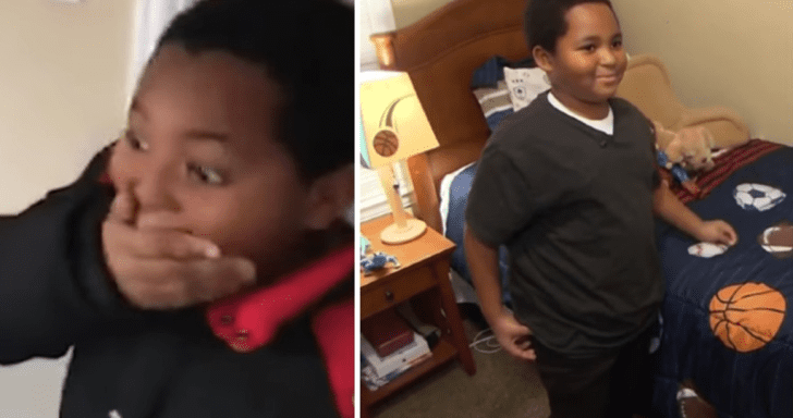 Young Boy Gets Emotional When He Sees His Very Own Bed After Years Of Being Home...