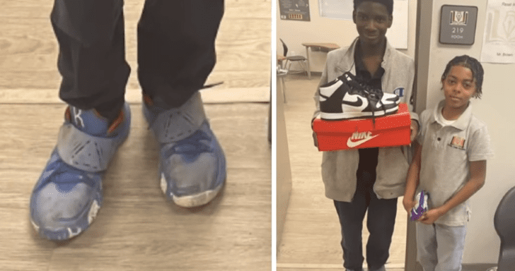 Empathetic Boy Buys His Best Friend A Pair Of Shoes After He Sees Him Getting Bu...