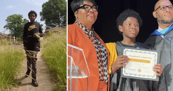 Determined Middle Schooler Walks Over Two Hours To Get His Diploma