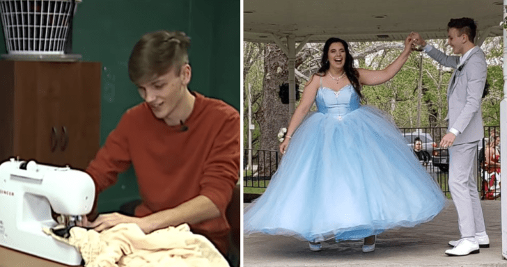 High Schooler Kickstarts His Career After Sewing Prom Dress For His Best Friend